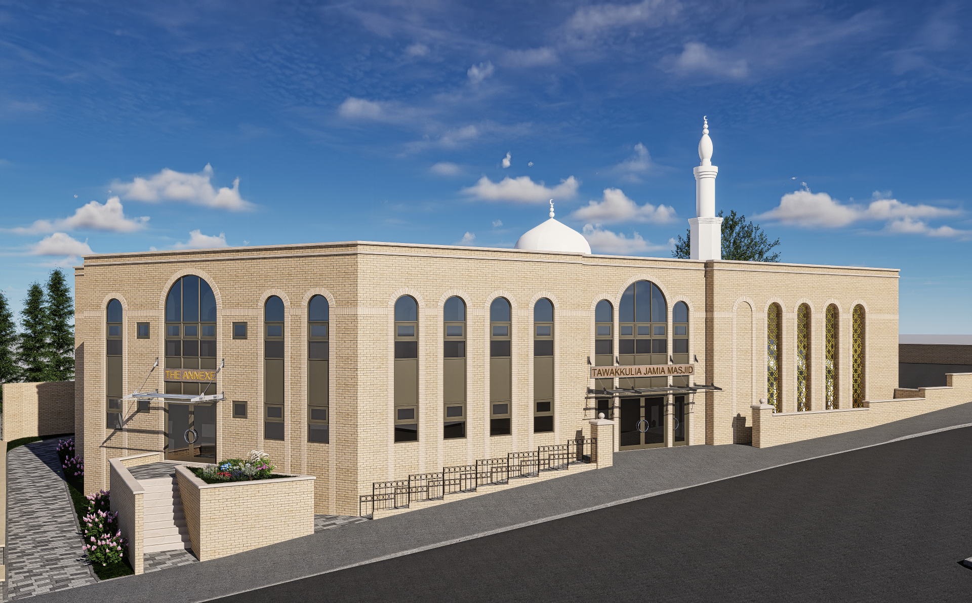 Architectural rendering of the new Tawakkulia Jami Masjid